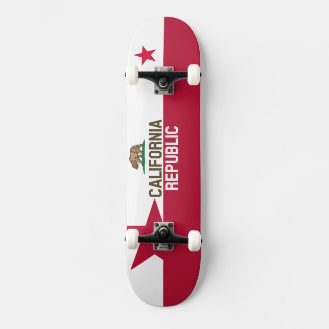 CALIFORNIA REPUBLIC State Flag Fitted Designs Skateboard (Front)