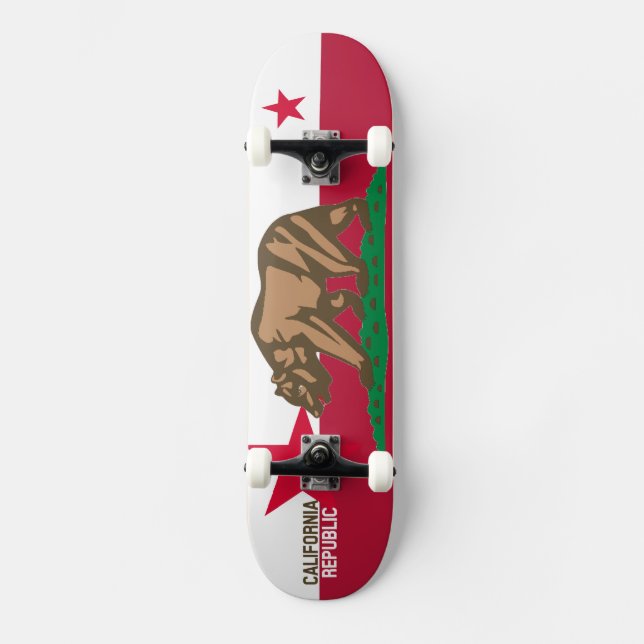 CALIFORNIA REPUBLIC State Flag Fitted Designs Skateboard (Front)