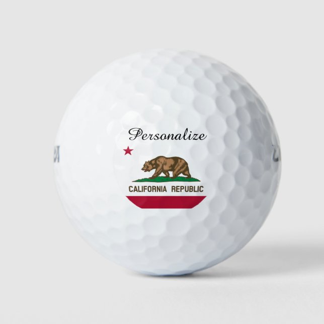 California Republic state flag golf ball set gift (Front)