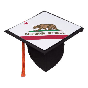 California Republic State Flag Graduation Cap Topper