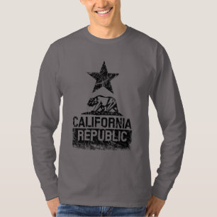 CALIFORNIA REPUBLIC State Flag Grunge Style T-Shirt