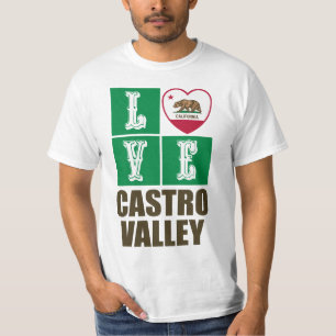 California Republic State Flag Heart Castro Valley T-Shirt