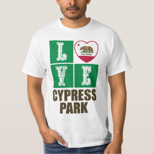 California Republic State Flag Heart Cypress Park T-Shirt
