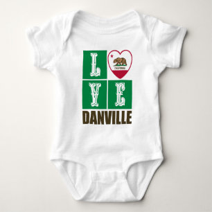 California Republic State Flag Heart Danville Baby Bodysuit