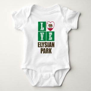 California Republic State Flag Heart Elysian Park Baby Bodysuit