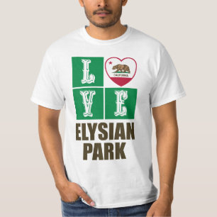 California Republic State Flag Heart Elysian Park T-Shirt