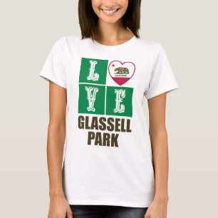 California Republic State Flag Heart Glassell Park T-Shirt