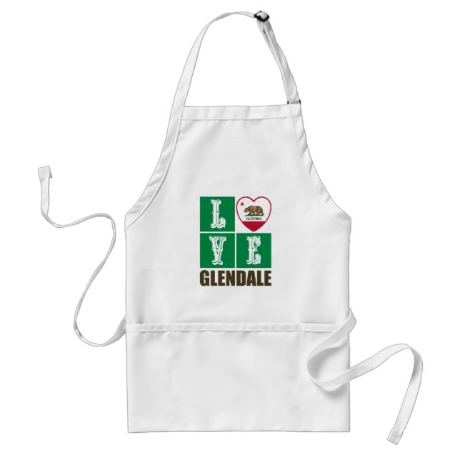 California Republic State Flag Heart Glendale Standard Apron (Front)