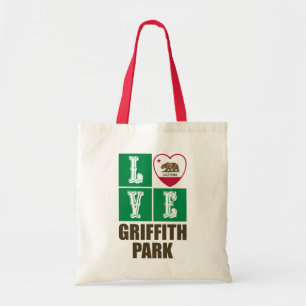 California Republic State Flag Heart Griffith Park Tote Bag