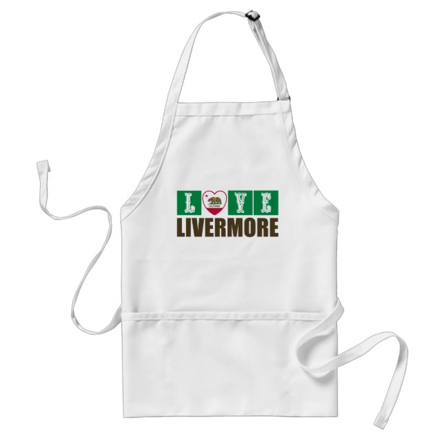 California Republic State Flag Heart Livermore Standard Apron (Front)