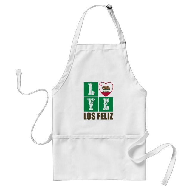 California Republic State Flag Heart Los Feliz Standard Apron (Front)