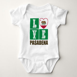 California Republic State Flag Heart Pasadena Baby Bodysuit