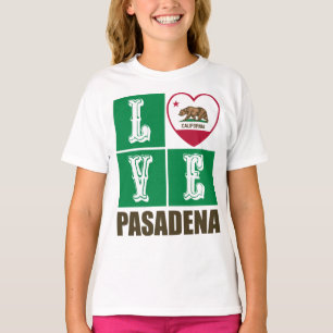 California Republic State Flag Heart Pasadena T-Shirt