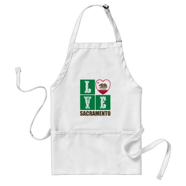 California Republic State Flag Heart Sacramento Standard Apron (Front)
