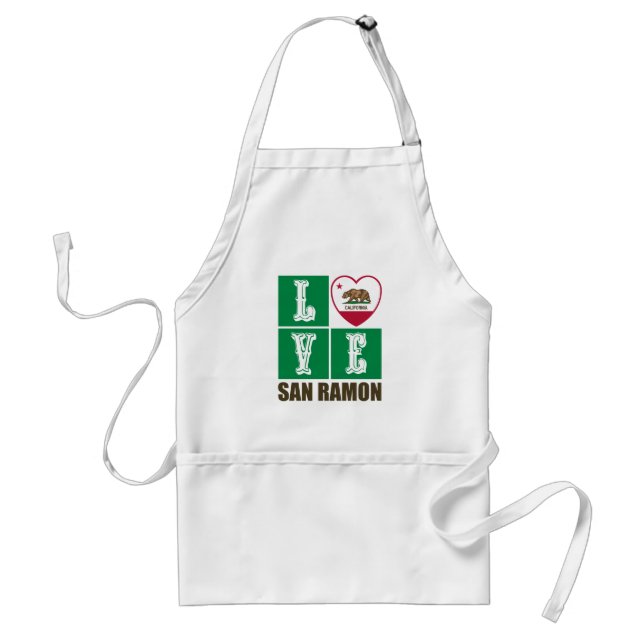 California Republic State Flag Heart San Ramon Standard Apron (Front)