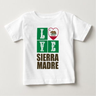California Republic State Flag Heart Sierra Madre Baby T-Shirt