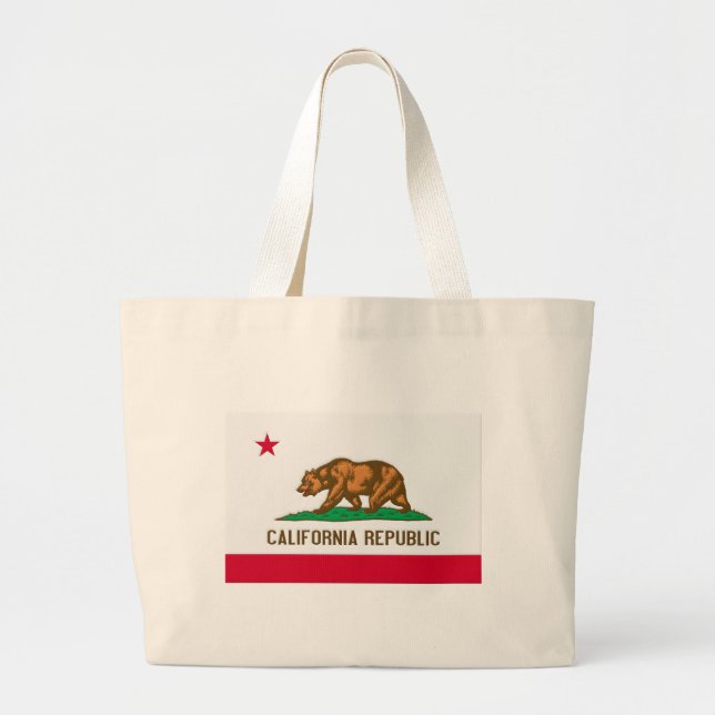 California Republic State Flag Large Tote Bag (Front)