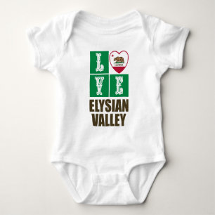 California Republic State Flag Love Elysian Valley Baby Bodysuit