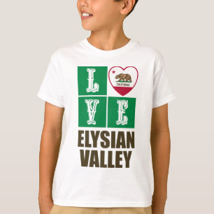 California Republic State Flag Love Elysian Valley T-Shirt