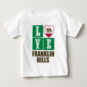California Republic State Flag Love Franklin Hills Baby T-Shirt