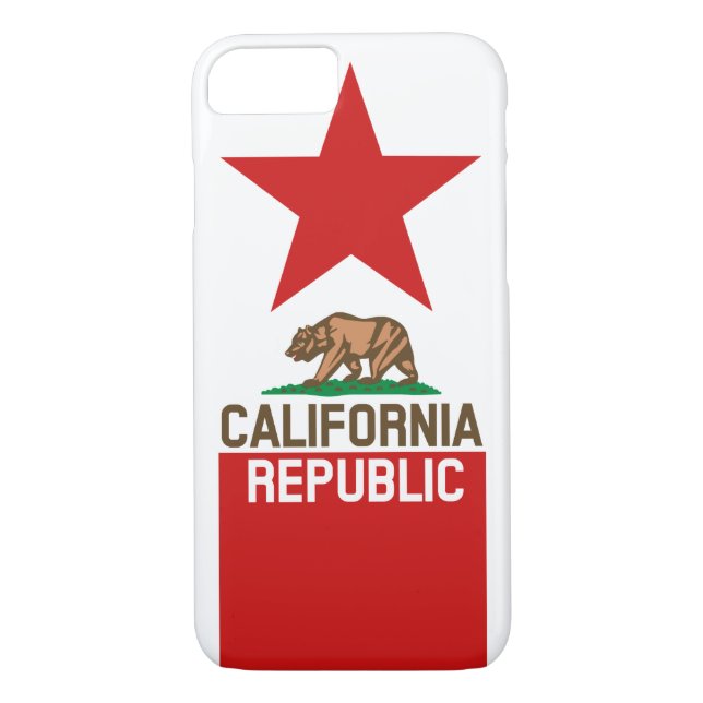CALIFORNIA REPUBLIC State Flag Red Star Design Case-Mate iPhone Case (Back)