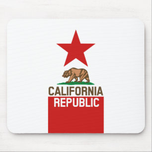CALIFORNIA REPUBLIC State Flag Red Star Design Mouse Pad