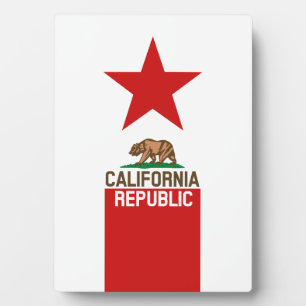 CALIFORNIA REPUBLIC State Flag Red Star Plaque