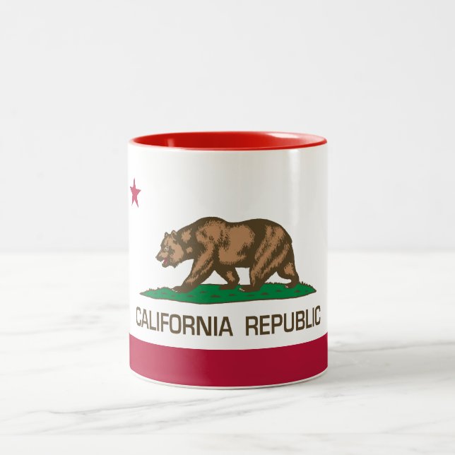 California Republic (State Flag) Red Two-Tone Coffee Mug (Center)