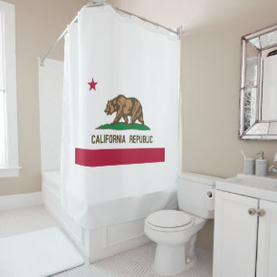 California Republic state flag shower curtain