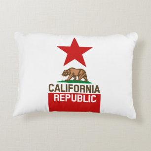 CALIFORNIA REPUBLIC State Flag Star Accent Pillow