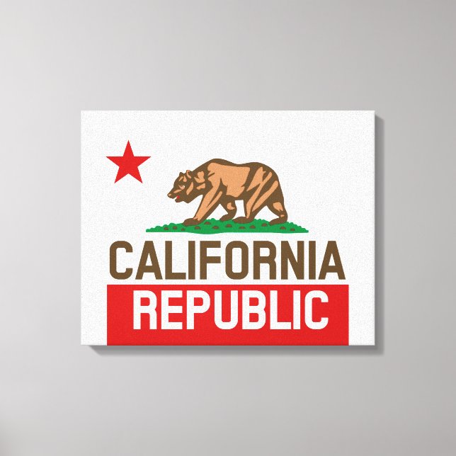CALIFORNIA REPUBLIC State Flag Star Canvas Print (Front)