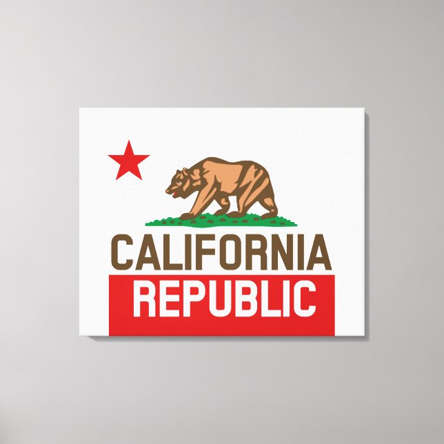 CALIFORNIA REPUBLIC State Flag Star Canvas Print (Front)