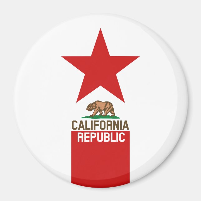 CALIFORNIA REPUBLIC State Flag Star Magnet (Front)