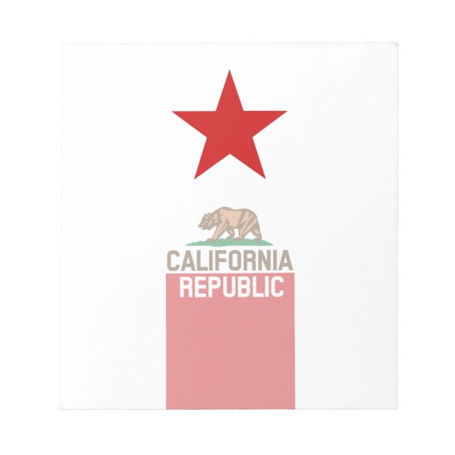 CALIFORNIA REPUBLIC State Flag Star Notepad (Front)