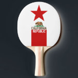 CALIFORNIA REPUBLIC State Flag Star Ping Pong Paddle<br><div class="desc">The California state flag design is revisited here on this fine custom gift idea with a larger red star accent. Here's a selection of custom California Republic designs available on embroidered casual gear and gift ideas for everyone. Use the "Ask this Designer" link to contact us with your special design...</div>