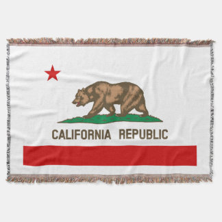 California Republic State Flag Throw Blankets