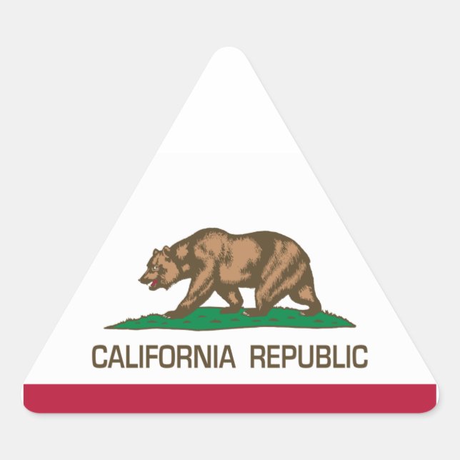 California Republic (State Flag) Triangle Sticker (Front)