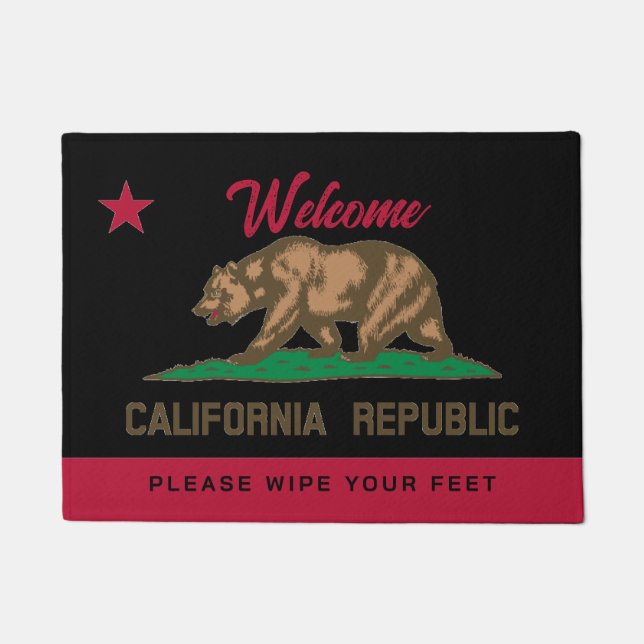 California Republic state flag welcome doormat (Front)