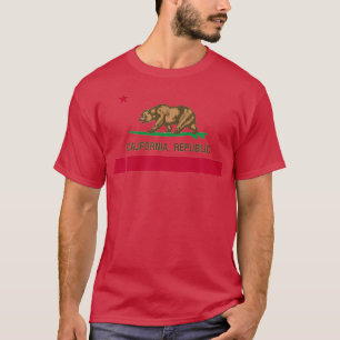 California Republic Surfing Bear State Flag T-Shirt