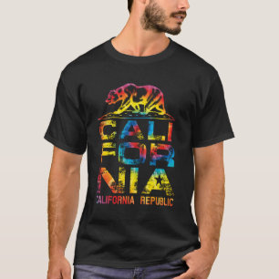 California Republic Tie Dye Rainbow Hood T-Shirt