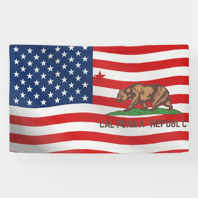 California Republic USA Flag Design Banner (Horizontal)