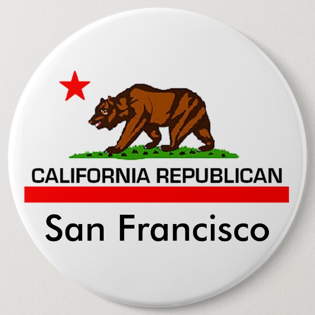 California Republican 6 Inch Round Button (Front)