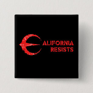 California Resists Square Button Black