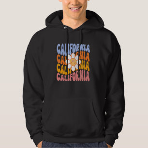 California Retro Flower Groovy Daisy Power 70s Vib Hoodie