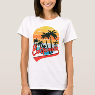 California Retro Sunset Women's White T-Shirt