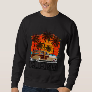 California Retro Surf Vintage Woodie Surfer Distre Sweatshirt