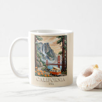 California Road Trip Vintage 3D Textured Landscape Coffee Mug