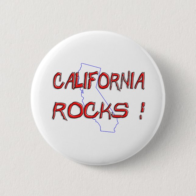 California ROCKS 2 Inch Round Button (Front)