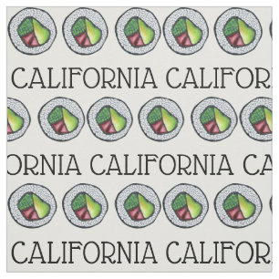 California Rolls Cali Japanese Food Sushi Roll CA Fabric