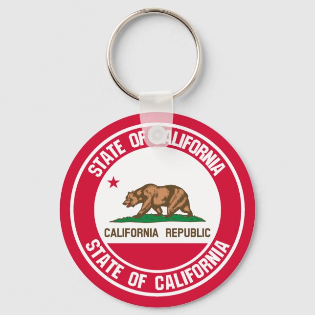 California Round Emblem Keychain (Front)